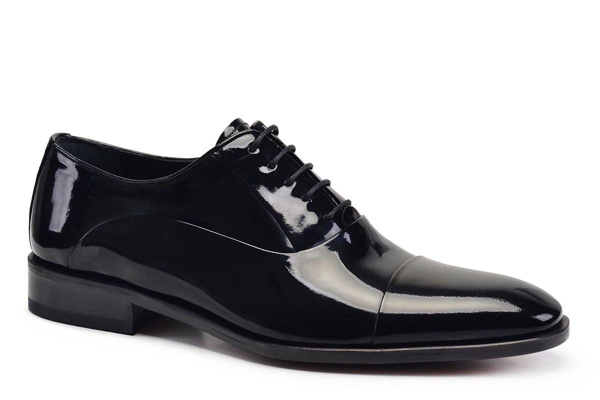 Nevzat Onay Siyah Rugan Klasik Bağcıklı Kösele Erkek Ayakkabı -02701-. 3