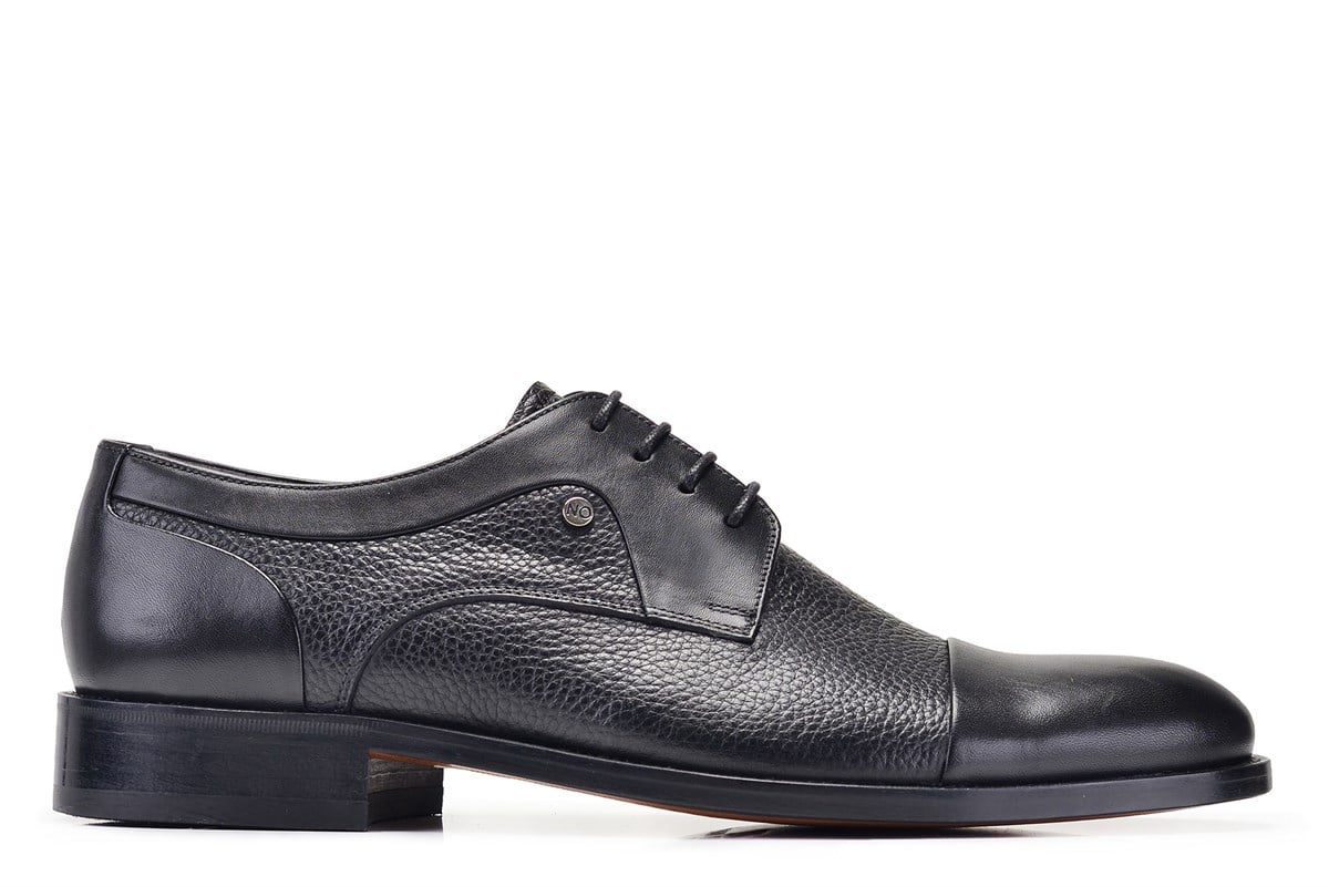 Nevzat Onay Siyah Klasik Bağcıklı Kösele Erkek Ayakkabı -10341-. 2