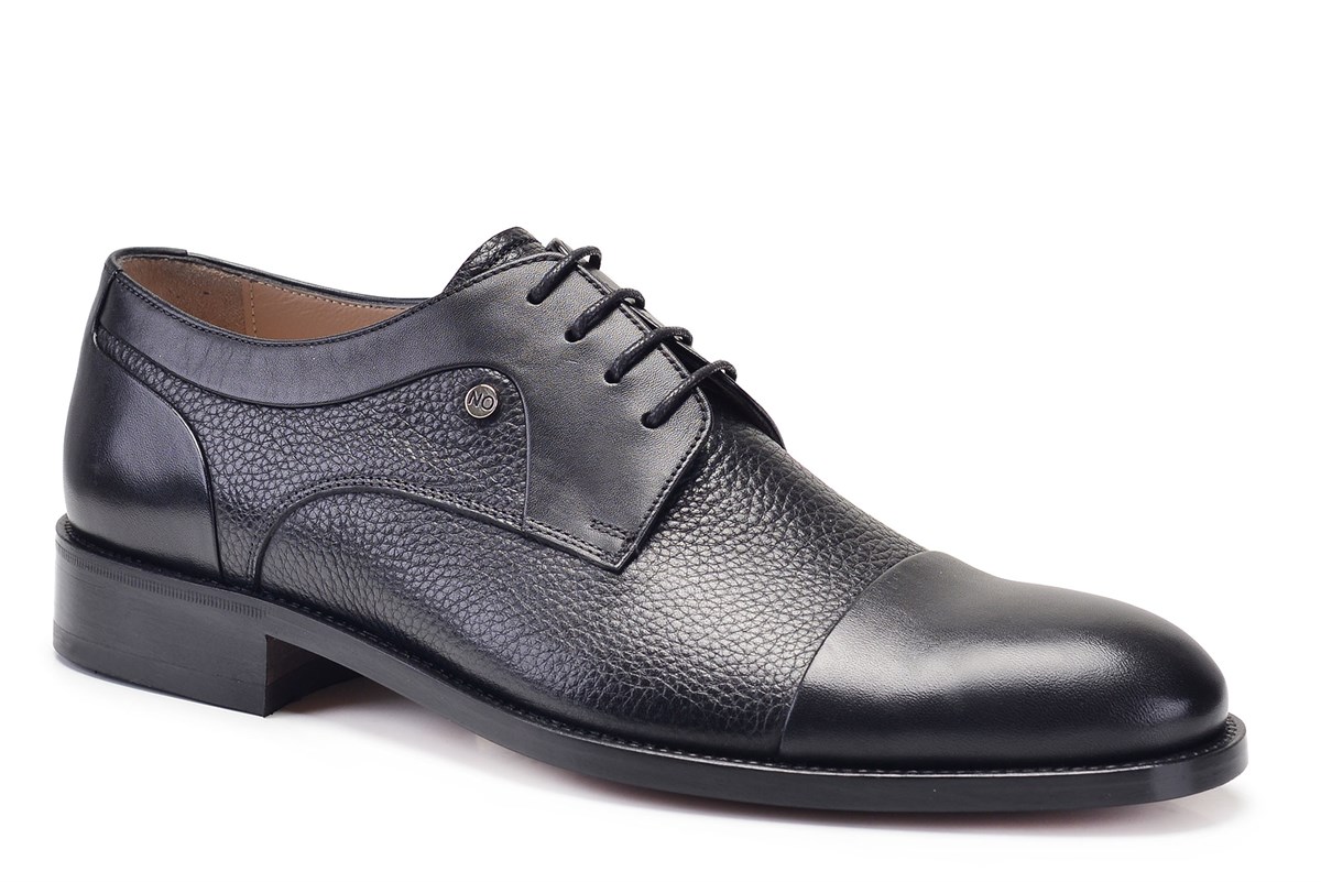 Nevzat Onay Siyah Klasik Bağcıklı Kösele Erkek Ayakkabı -10341-. 3