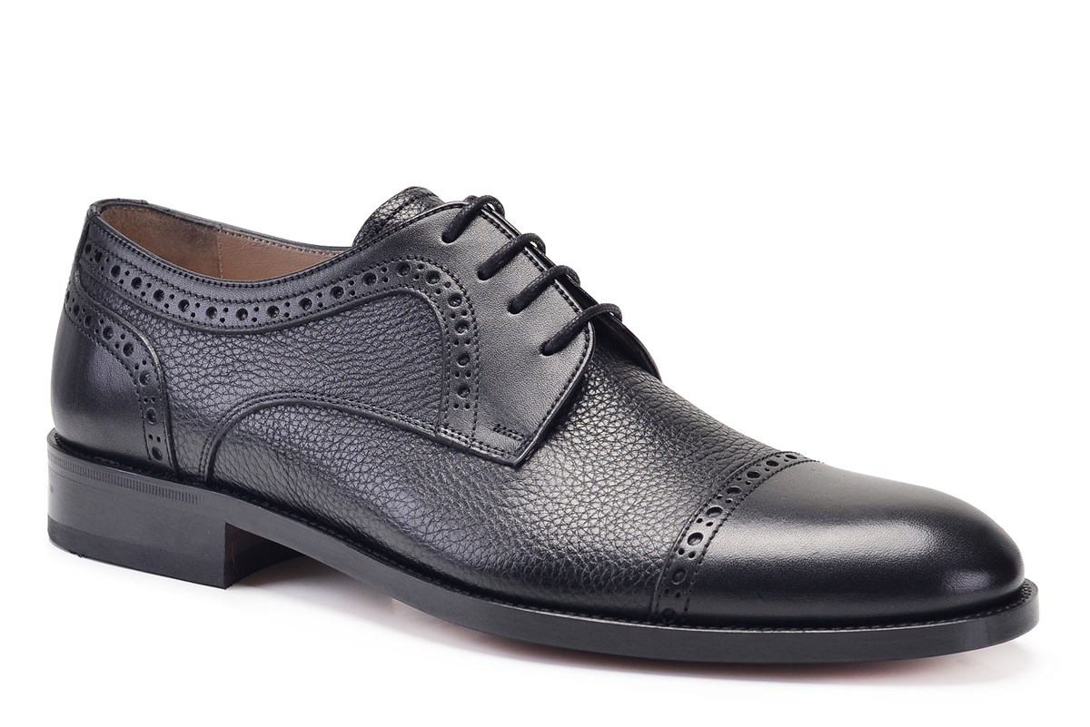 Nevzat Onay Siyah Klasik Bağcıklı Kösele Erkek Ayakkabı -12238-. 3