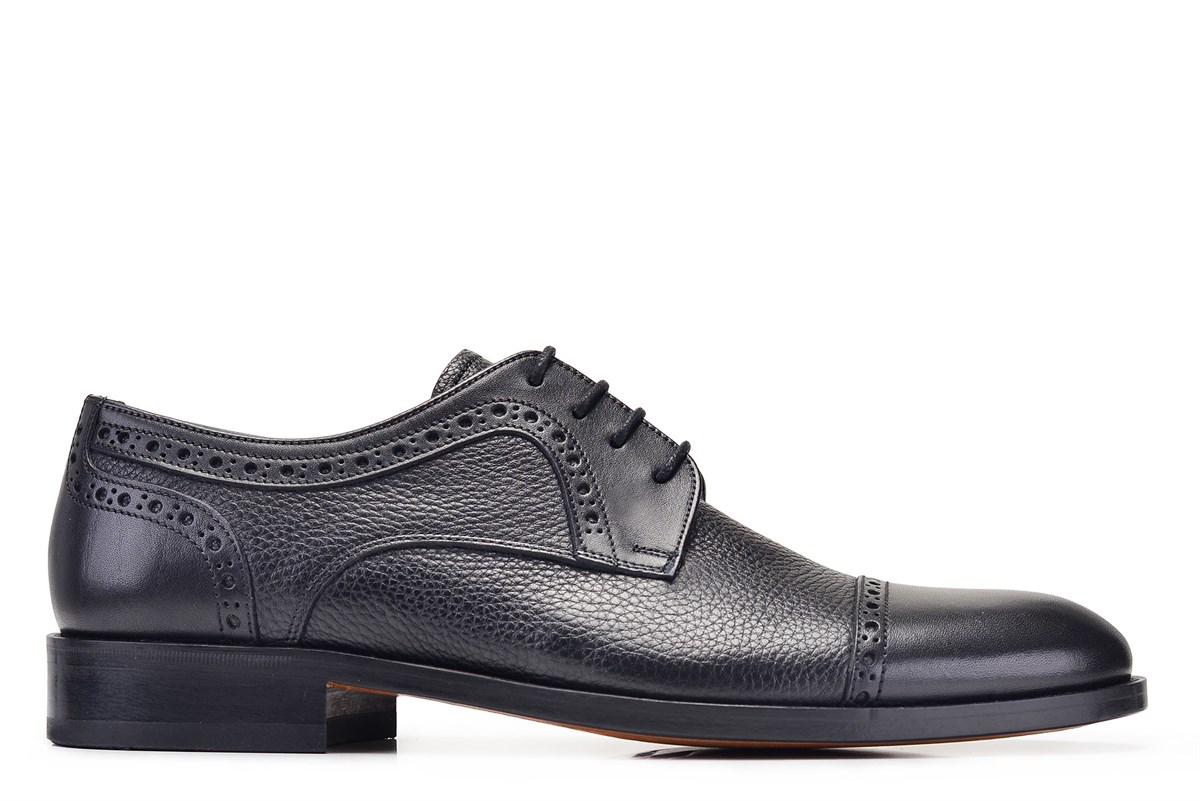 Nevzat Onay Siyah Klasik Bağcıklı Kösele Erkek Ayakkabı -12238-. 2