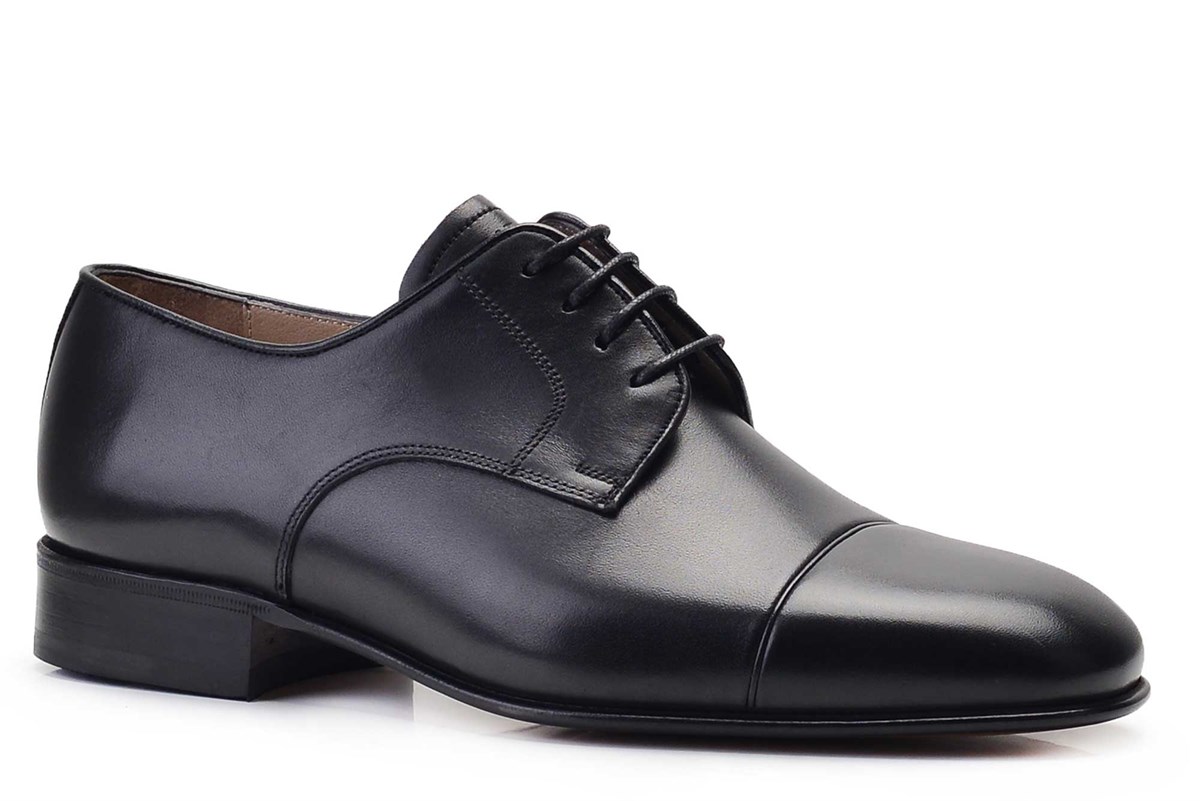 Nevzat Onay Siyah Klasik Bağcıklı Kösele Erkek Ayakkabı -7085-. 3