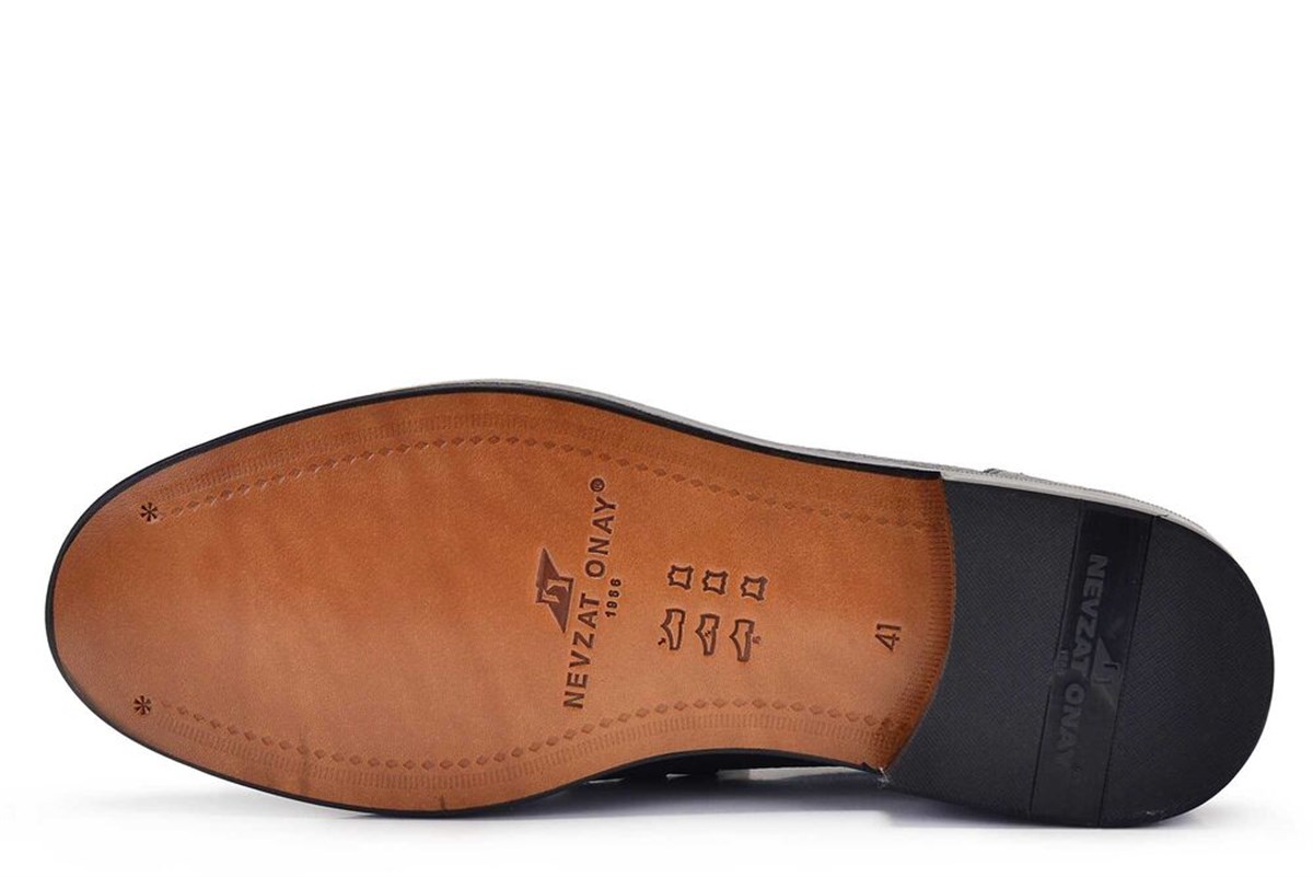 Nevzat Onay Siyah Klasik Bağcıklı Kösele Erkek Ayakkabı -7085-. 5