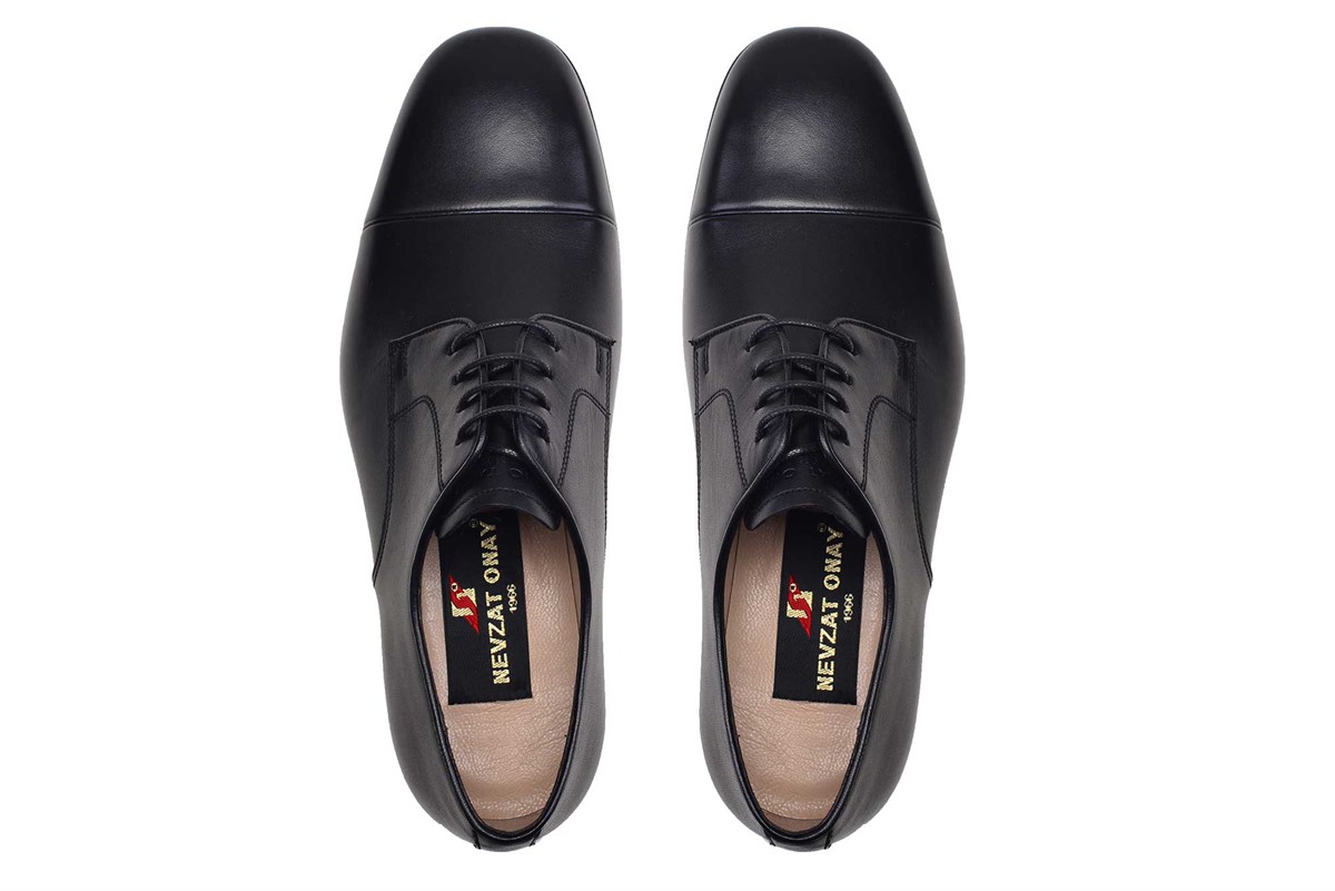 Nevzat Onay Siyah Klasik Bağcıklı Kösele Erkek Ayakkabı -7085-. 4