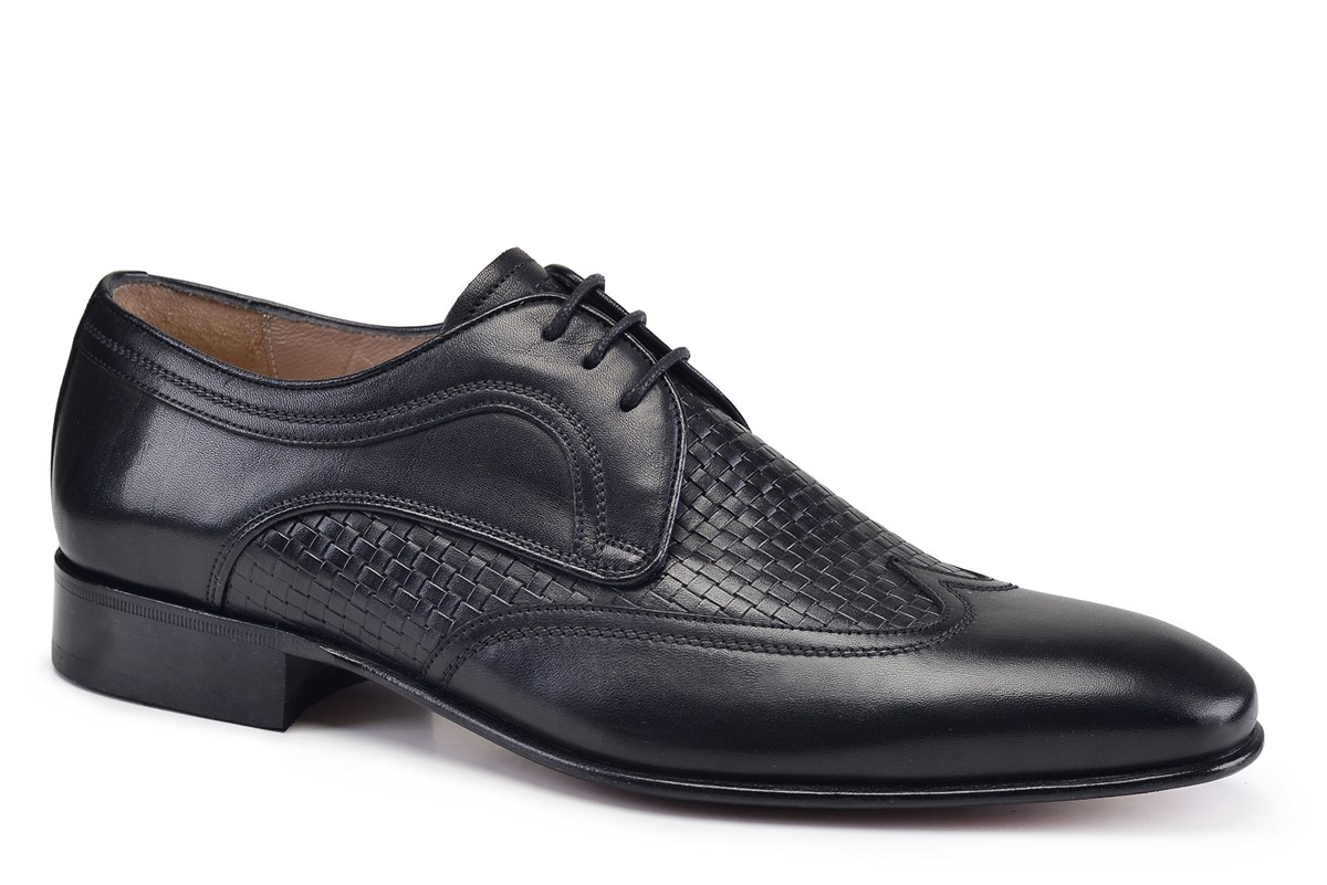 Nevzat Onay Siyah Klasik Bağcıklı Kösele Erkek Ayakkabı -32211-. 3