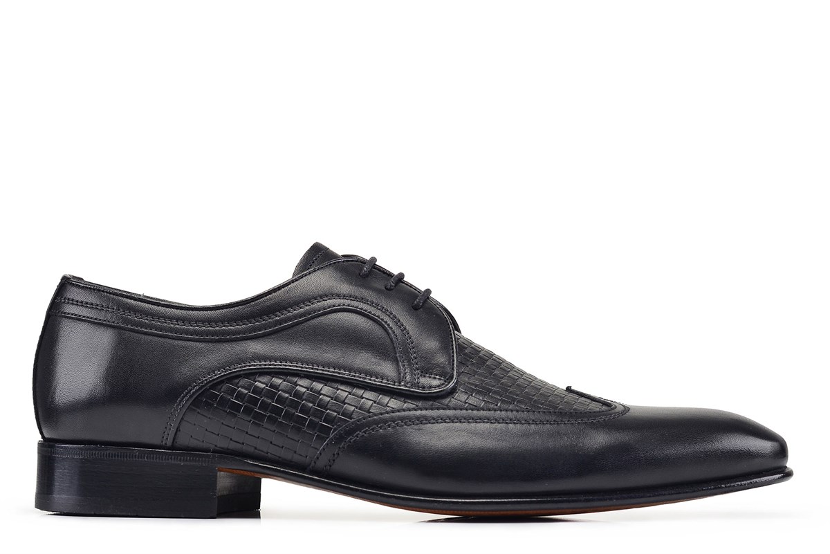 Nevzat Onay Siyah Klasik Bağcıklı Kösele Erkek Ayakkabı -32211-. 2