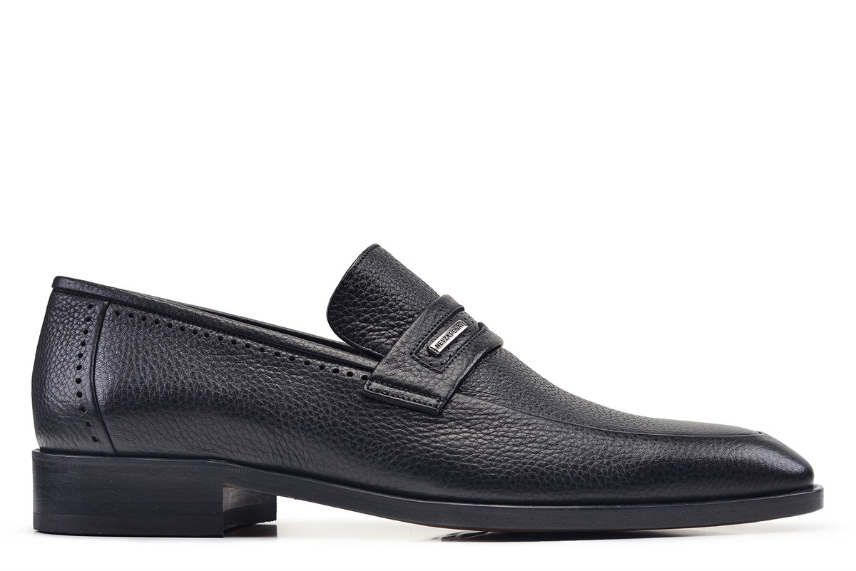 Nevzat Onay Siyah Klasik Loafer Kösele Erkek Ayakkabı -4221-. 2