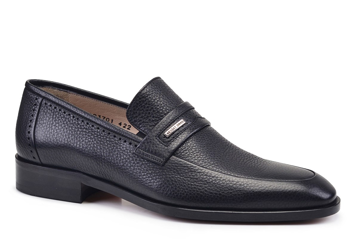 Nevzat Onay Siyah Klasik Loafer Kösele Erkek Ayakkabı -4221-. 3