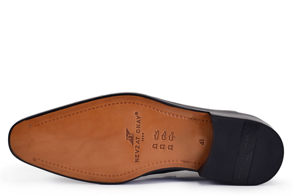 Nevzat Onay Siyah Rugan Klasik Bağcıksız Erkek Ayakkabı -10372-. 5