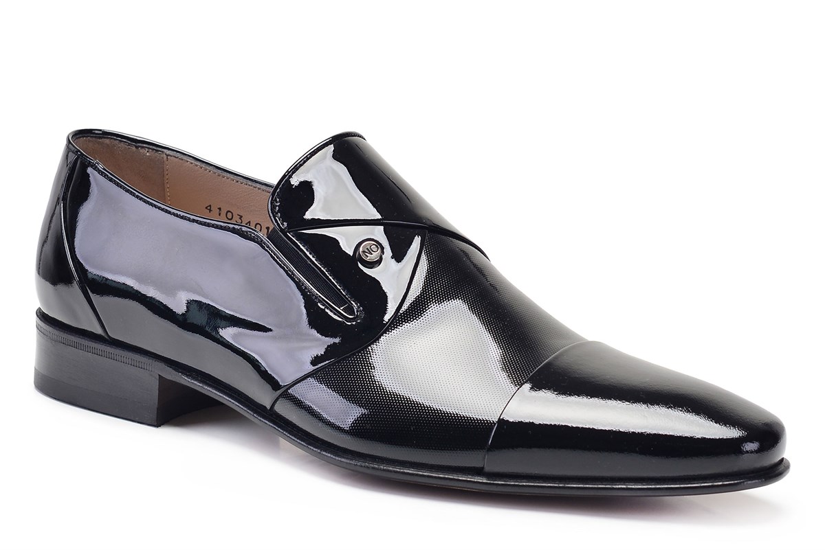 Nevzat Onay Siyah Rugan Klasik Bağcıksız Erkek Ayakkabı -10372-. 3