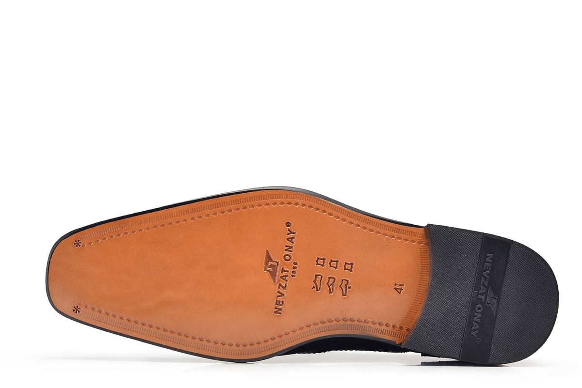 Nevzat Onay Siyah Klasik Bağcıklı Kösele Erkek Ayakkabı -9002-. 5