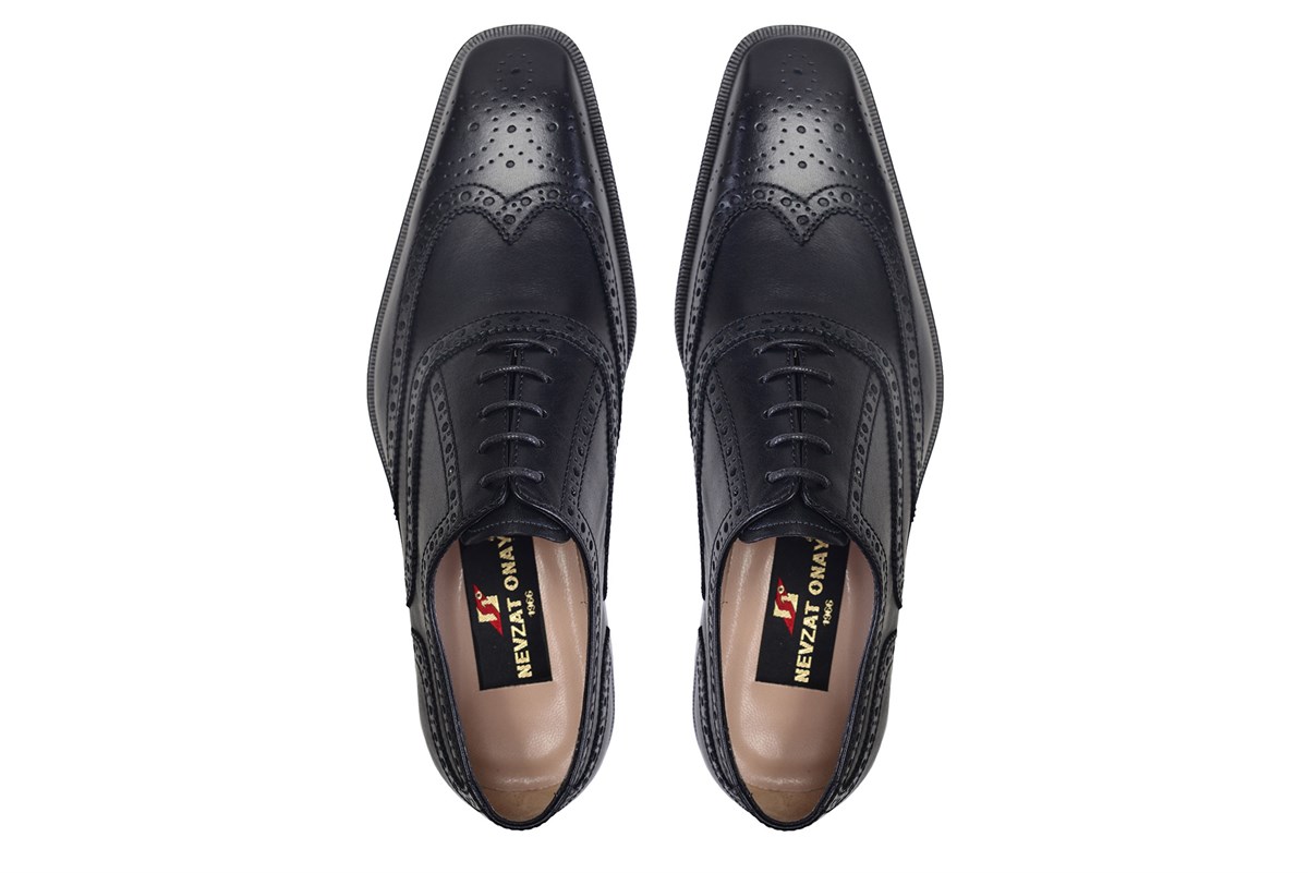 Nevzat Onay Siyah Klasik Bağcıklı Kösele Erkek Ayakkabı -9002-. 4