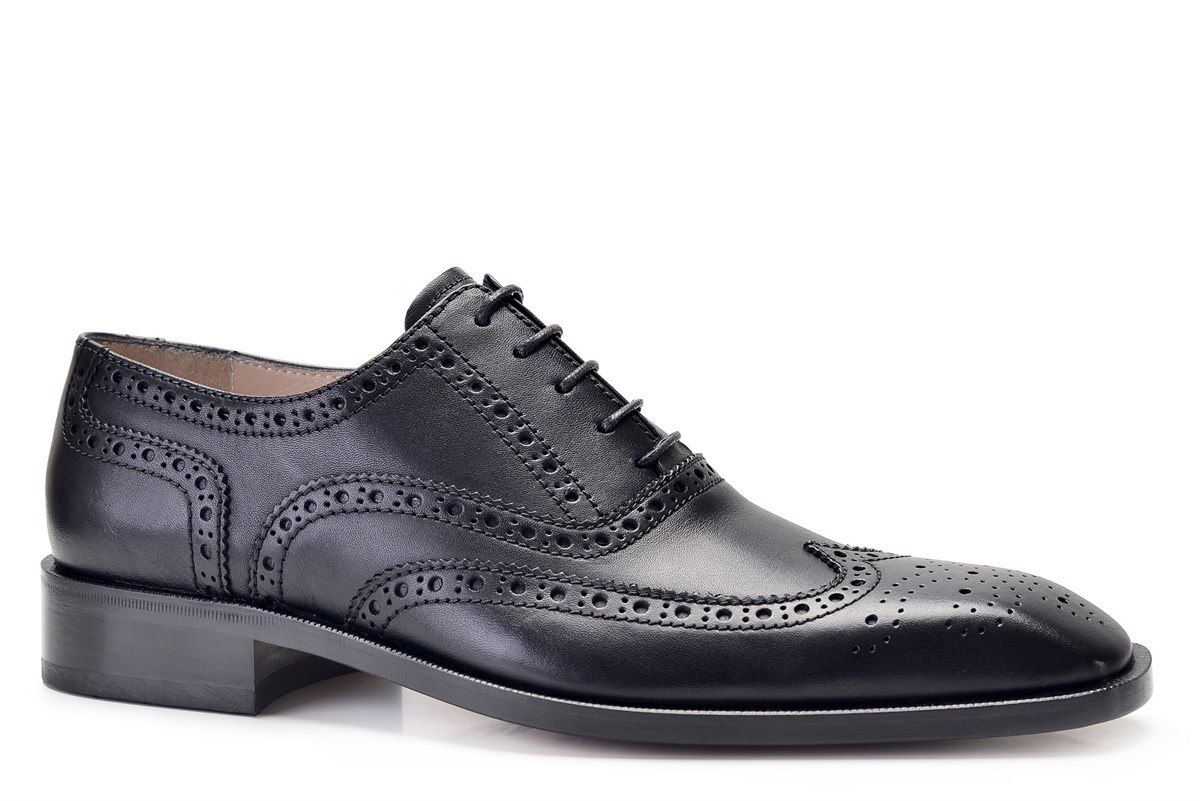 Nevzat Onay Siyah Klasik Bağcıklı Kösele Erkek Ayakkabı -9002-. 3