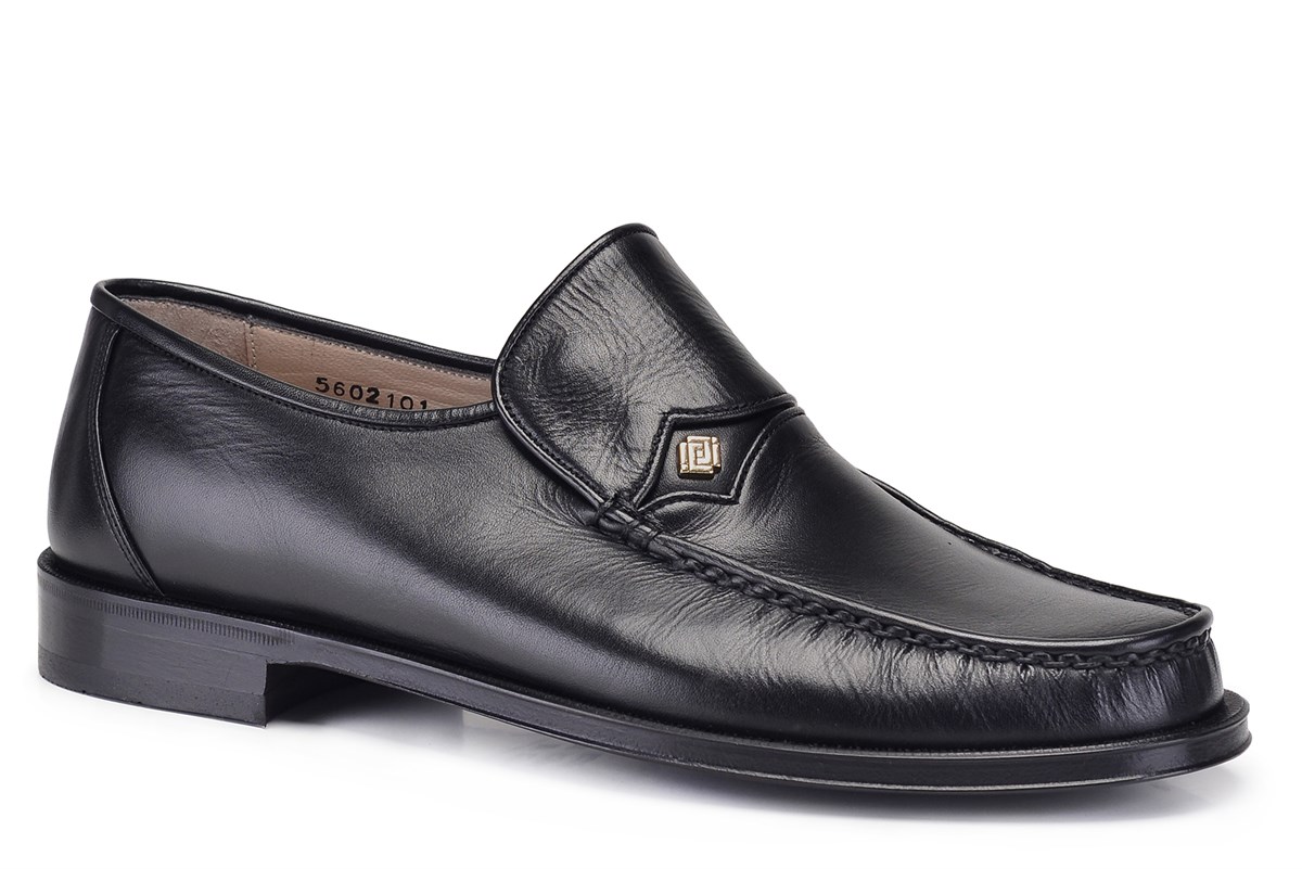 Nevzat Onay Siyah Klasik Bağcıksız Kösele Erkek Ayakkabı -62001-. 3