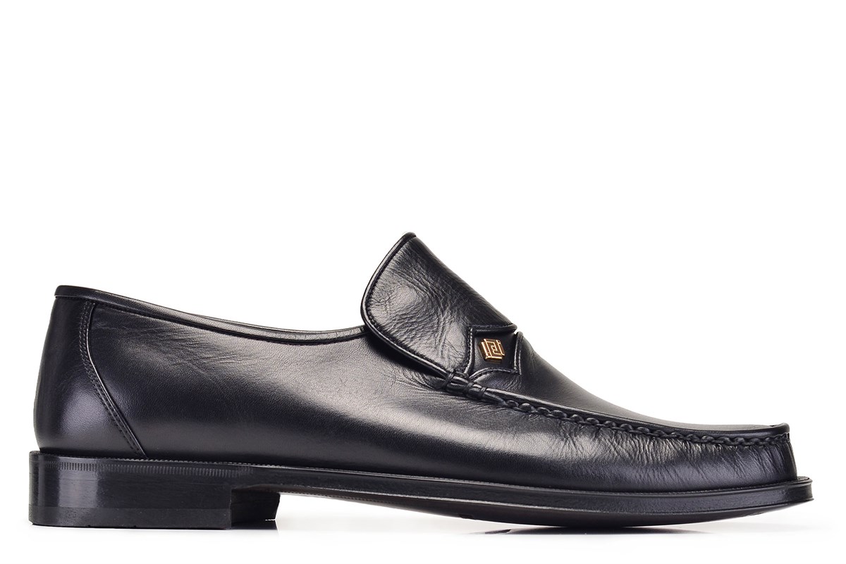 Nevzat Onay Siyah Klasik Bağcıksız Kösele Erkek Ayakkabı -62001-. 2