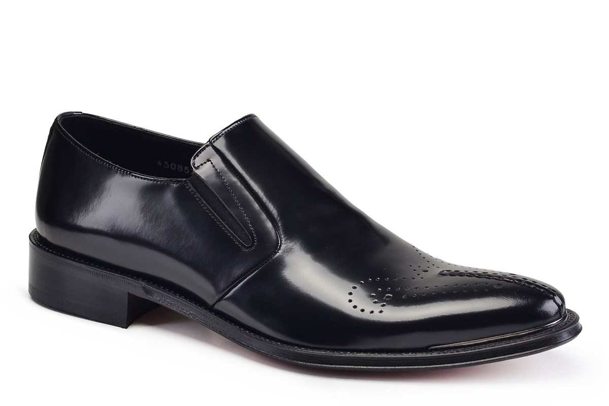 Nevzat Onay Siyah Klasik Bağcıksız Kösele Erkek Ayakkabı -65151-. 3