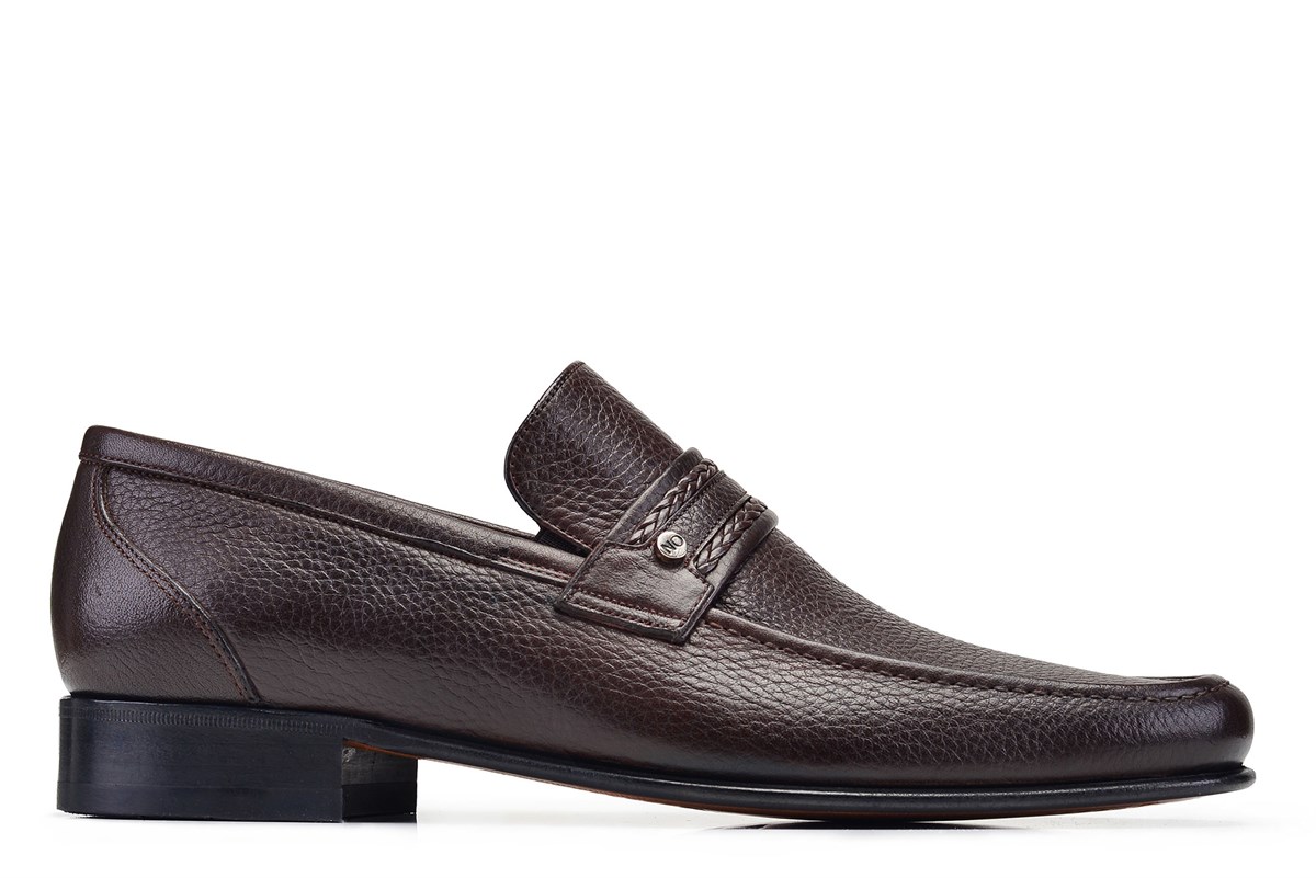 Nevzat Onay Kahverengi Klasik Loafer Kösele Erkek Ayakkabı -7005-. 2