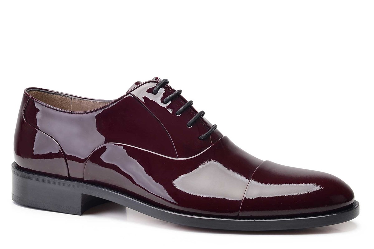 Nevzat Onay Klasik Bağcıklı Oxford Bordo Rugan Erkek Ayakkabı -11837-. 3