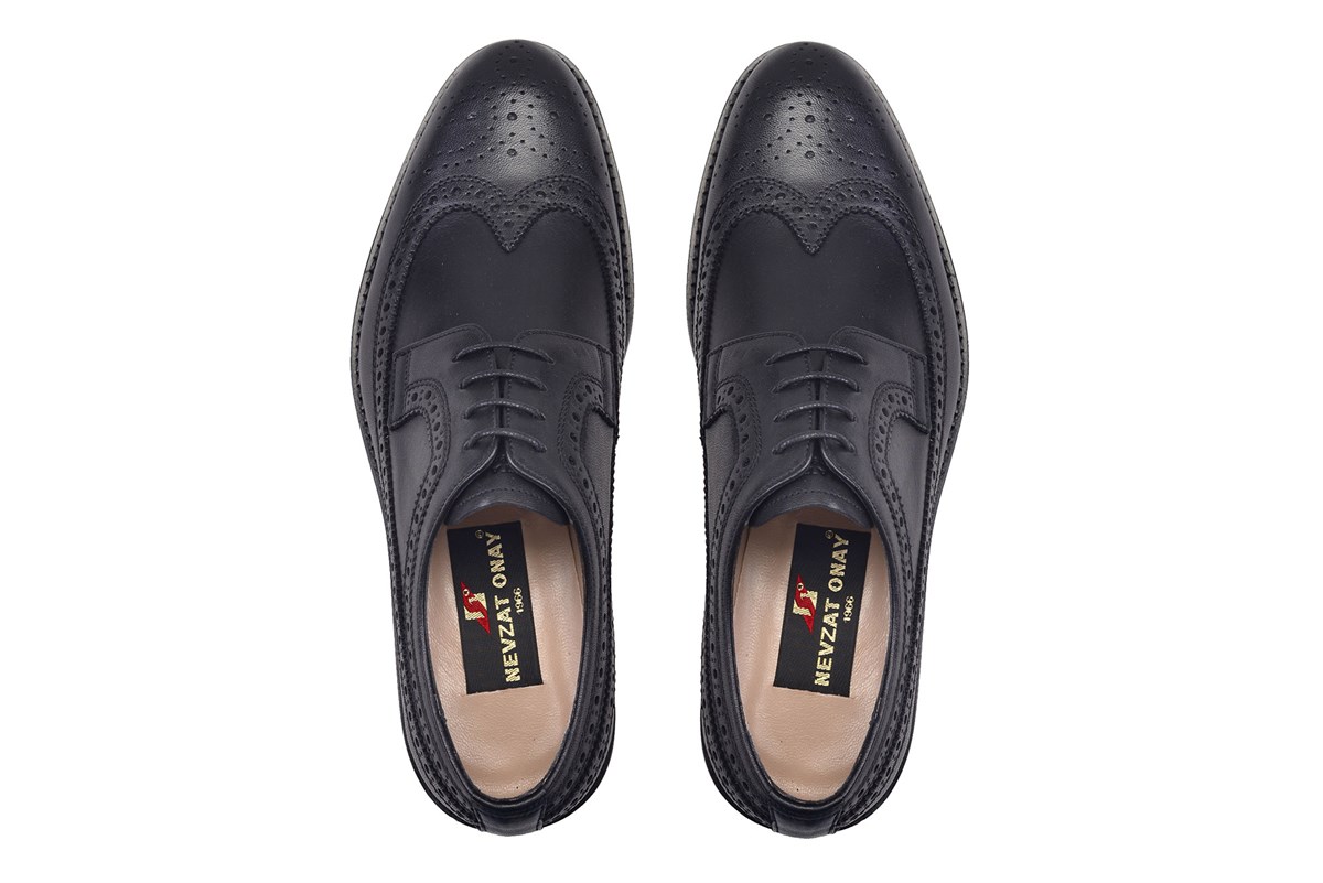 Nevzat Onay Siyah Klasik Bağcıklı Kösele Erkek Ayakkabı -12476-. 4