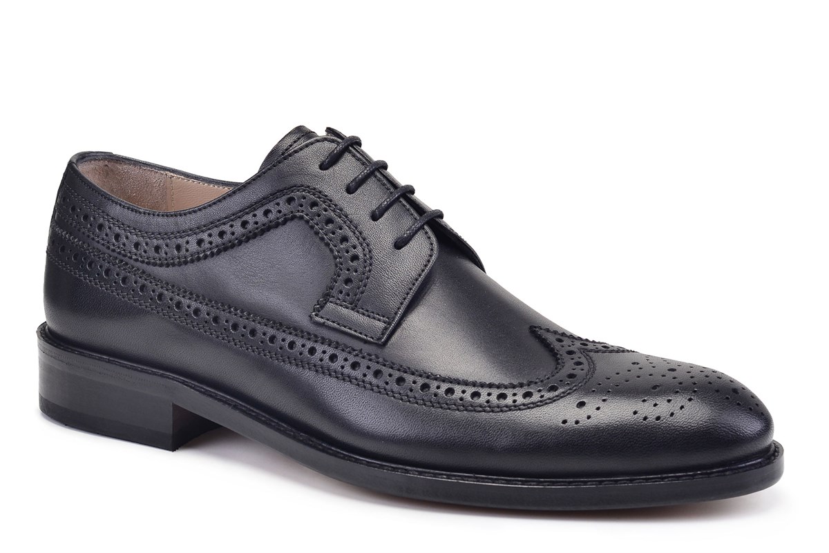 Nevzat Onay Siyah Klasik Bağcıklı Kösele Erkek Ayakkabı -12476-. 3
