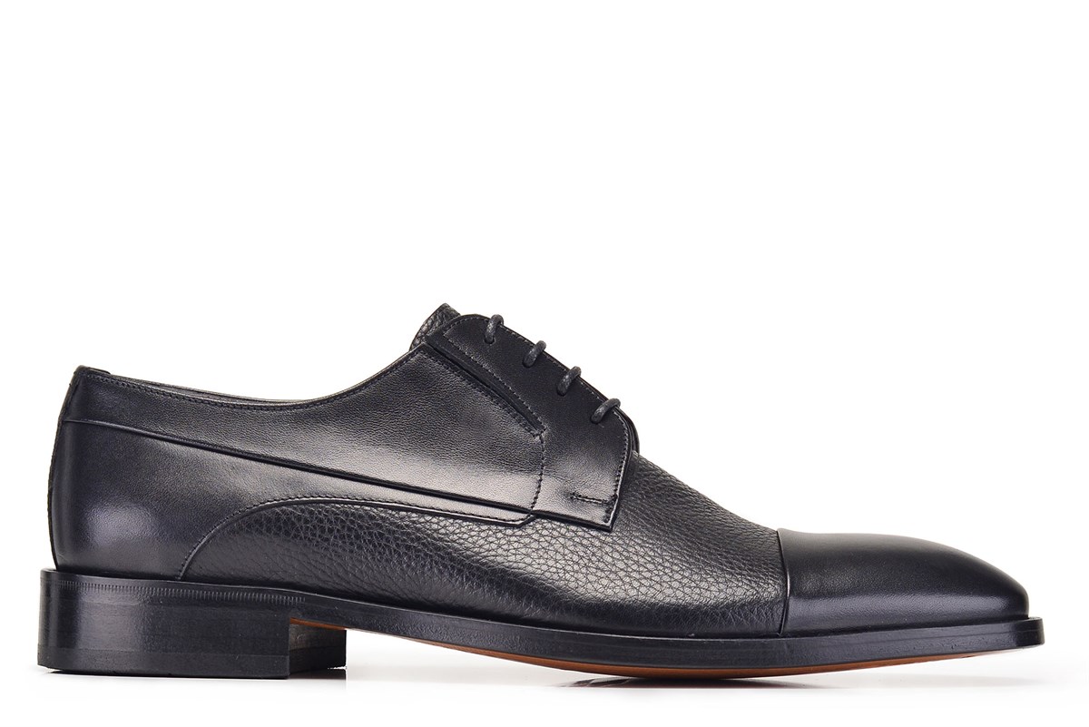 Nevzat Onay Siyah Klasik Bağcıklı Kösele Erkek Ayakkabı -12161-. 2