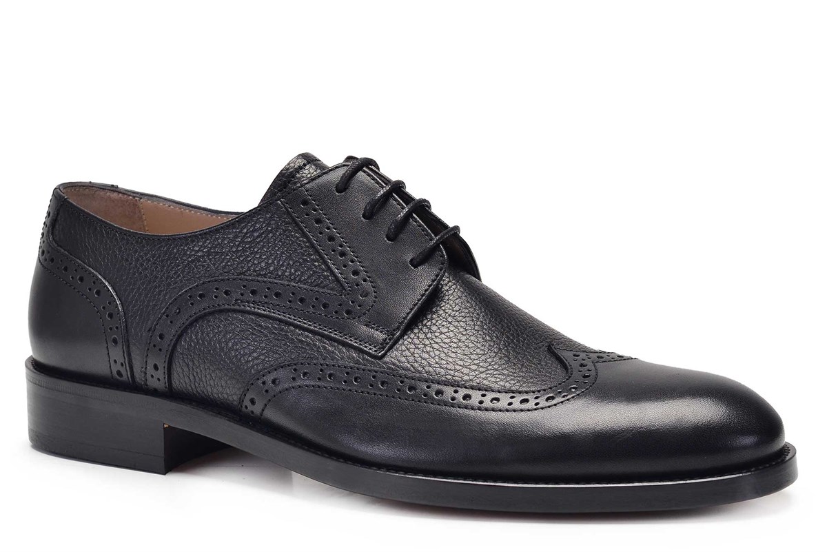 Nevzat Onay Siyah Klasik Bağcıklı Kösele Erkek Ayakkabı -11708-. 3