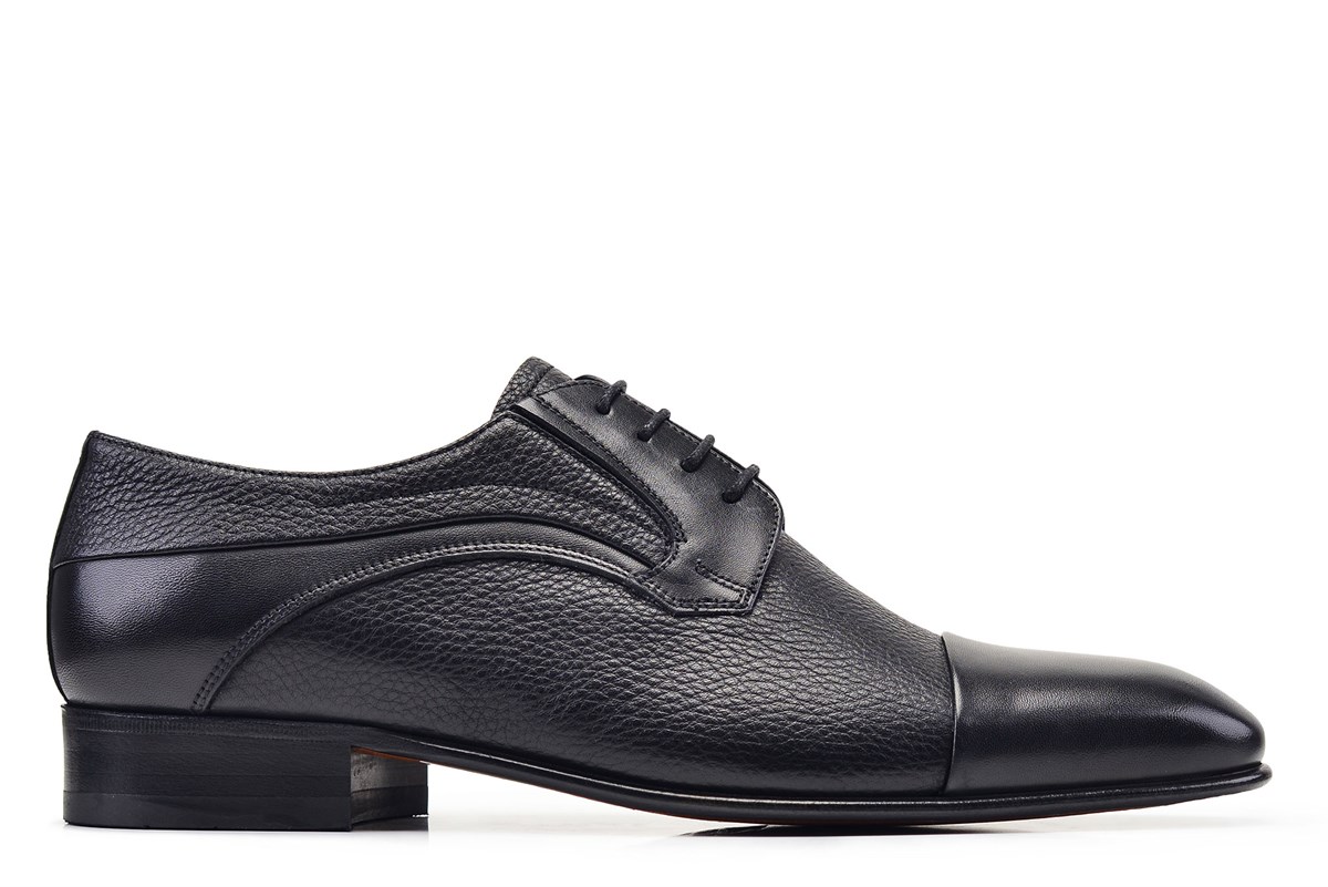 Nevzat Onay Siyah Klasik Bağcıklı Kösele Erkek Ayakkabı -12602-. 2