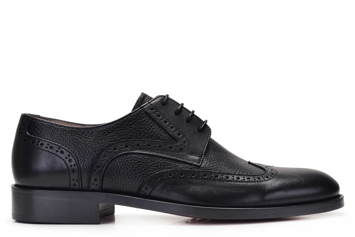 Nevzat Onay Siyah Klasik Bağcıklı Kösele Erkek Ayakkabı -11708-. 2