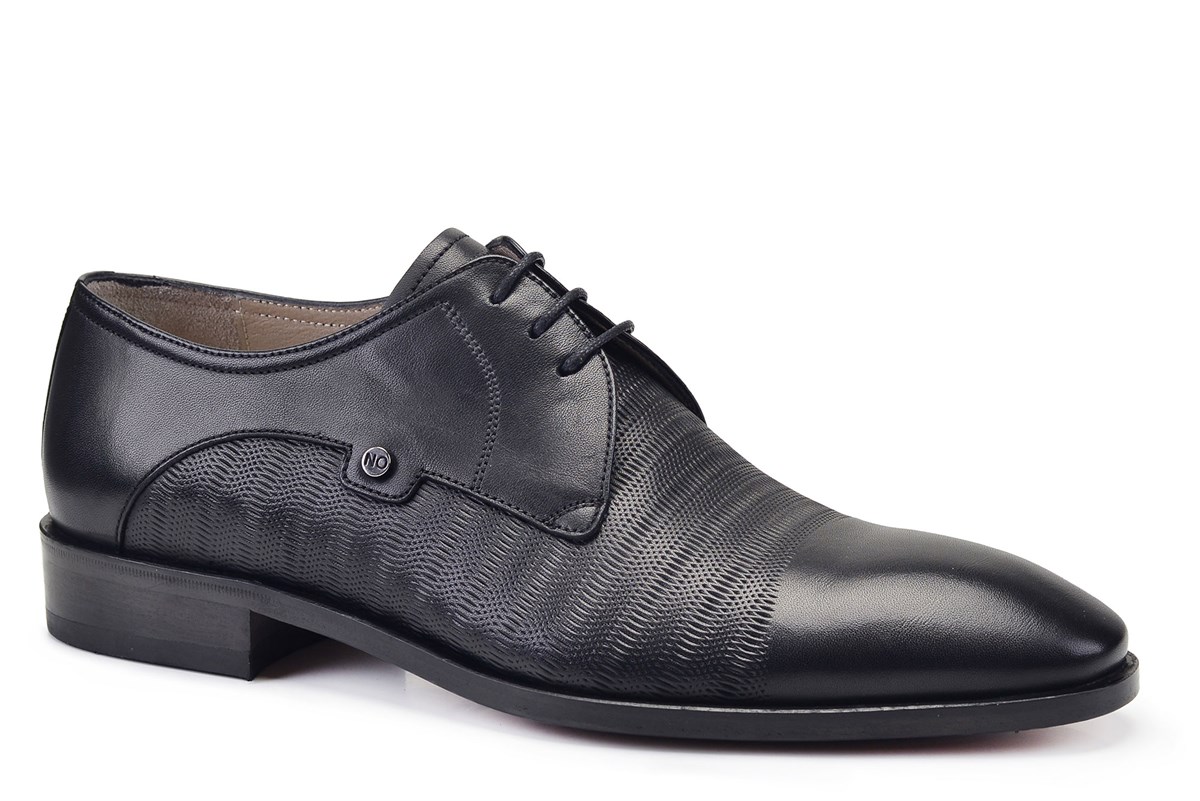 Nevzat Onay Siyah Klasik Bağcıklı Kösele Erkek Ayakkabı -12672-. 3