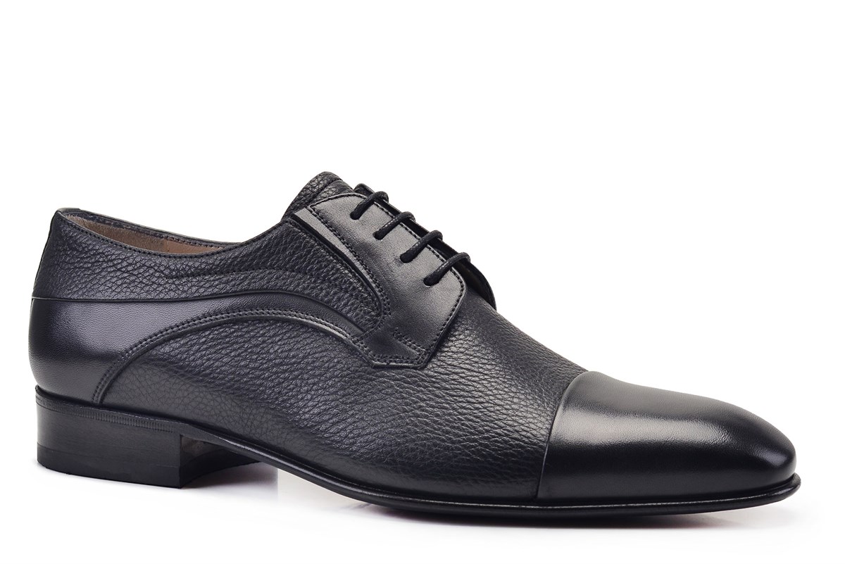 Nevzat Onay Siyah Klasik Bağcıklı Kösele Erkek Ayakkabı -12602-. 3
