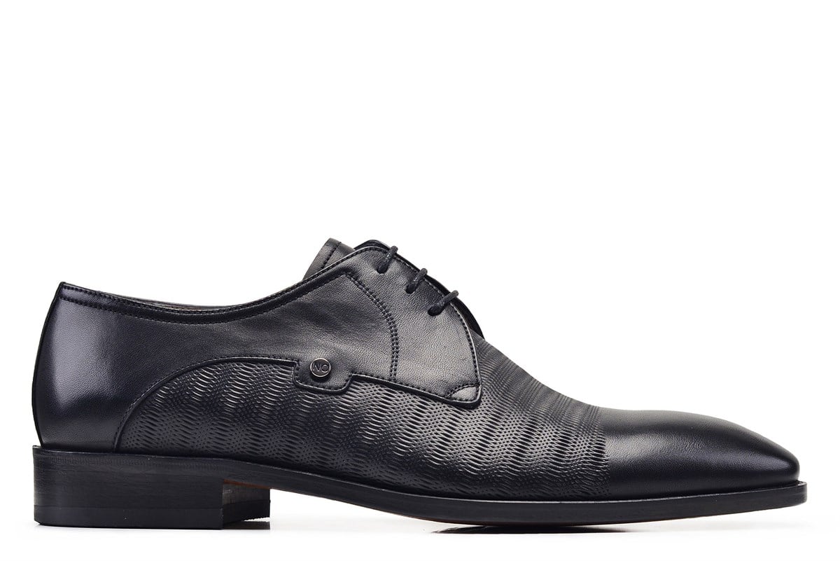 Nevzat Onay Siyah Klasik Bağcıklı Kösele Erkek Ayakkabı -12672-. 2