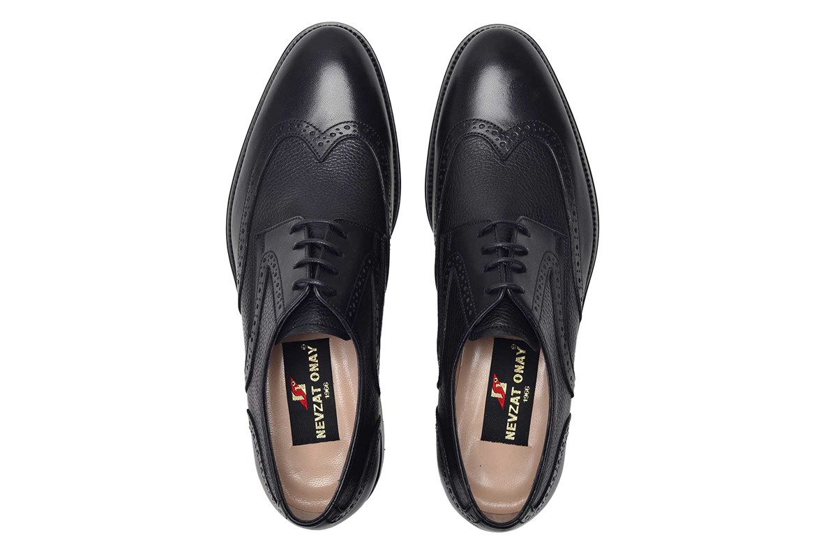 Nevzat Onay Siyah Klasik Bağcıklı Kösele Erkek Ayakkabı -11708-. 4