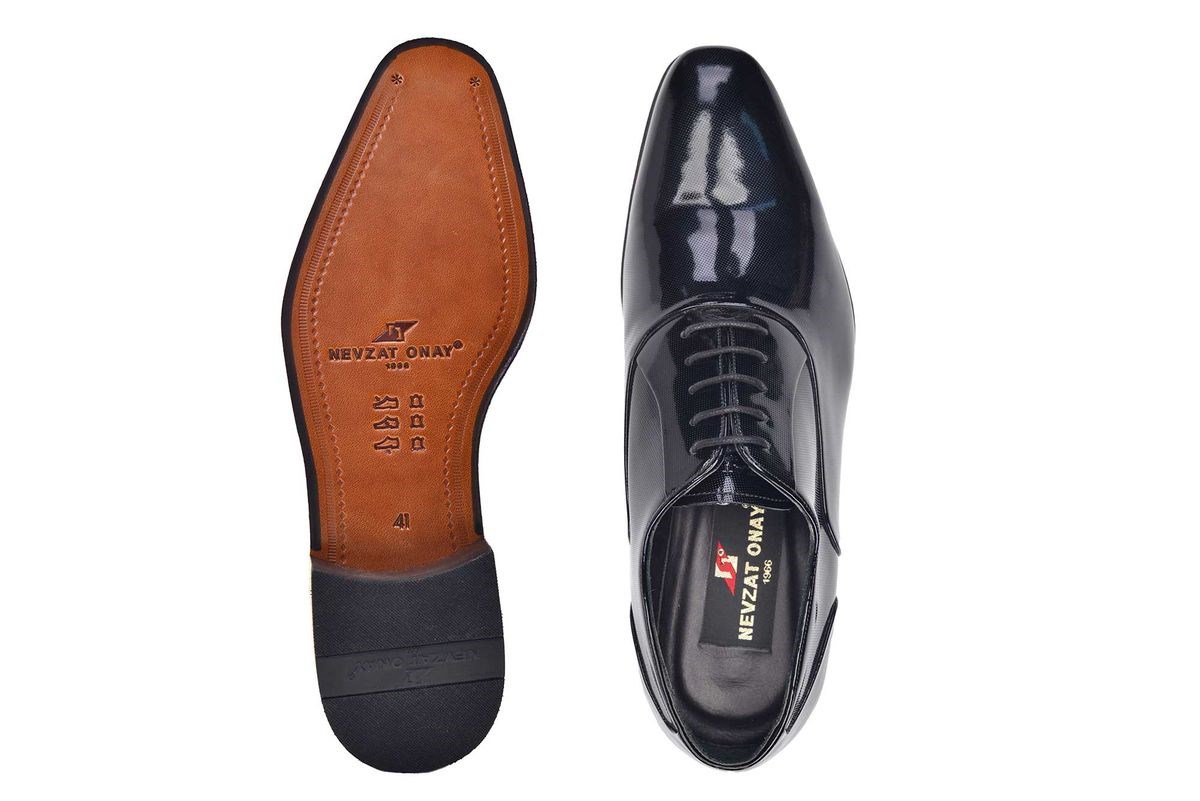 Nevzat Onay Siyah Klasik Bağcıklı Kösele Erkek Ayakkabı -7266-. 4