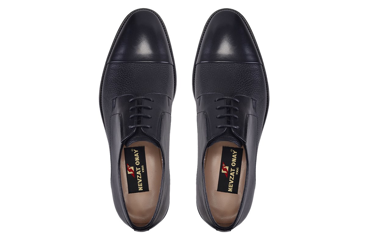 Nevzat Onay Siyah Klasik Bağcıklı Kösele Erkek Ayakkabı -12161-. 4