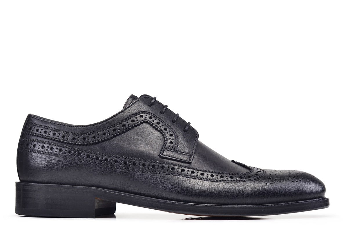 Nevzat Onay Siyah Klasik Bağcıklı Kösele Erkek Ayakkabı -12476-. 2