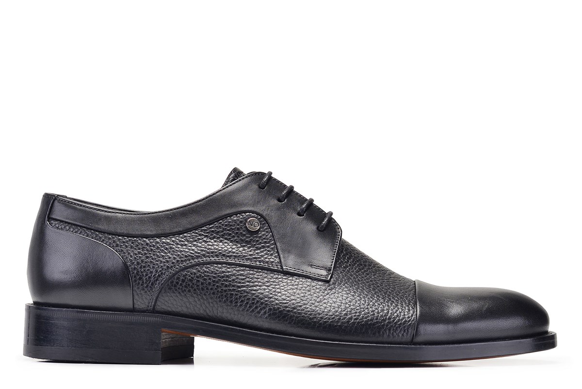 Nevzat Onay Siyah Klasik Bağcıklı Kösele Erkek Ayakkabı -10342-. 2