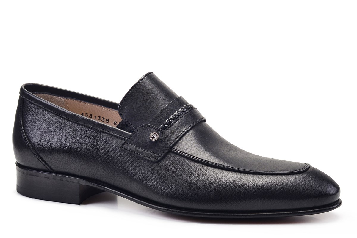 Nevzat Onay Siyah Klasik Bağcıksız Kösele Erkek Ayakkabı -12315-. 3