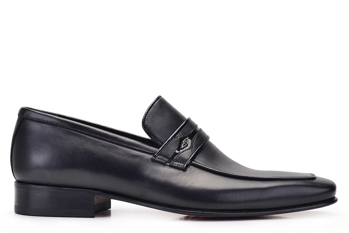 Nevzat Onay Siyah Klasik Kösele Tokalı Erkek Ayakkabı -7326-. 2