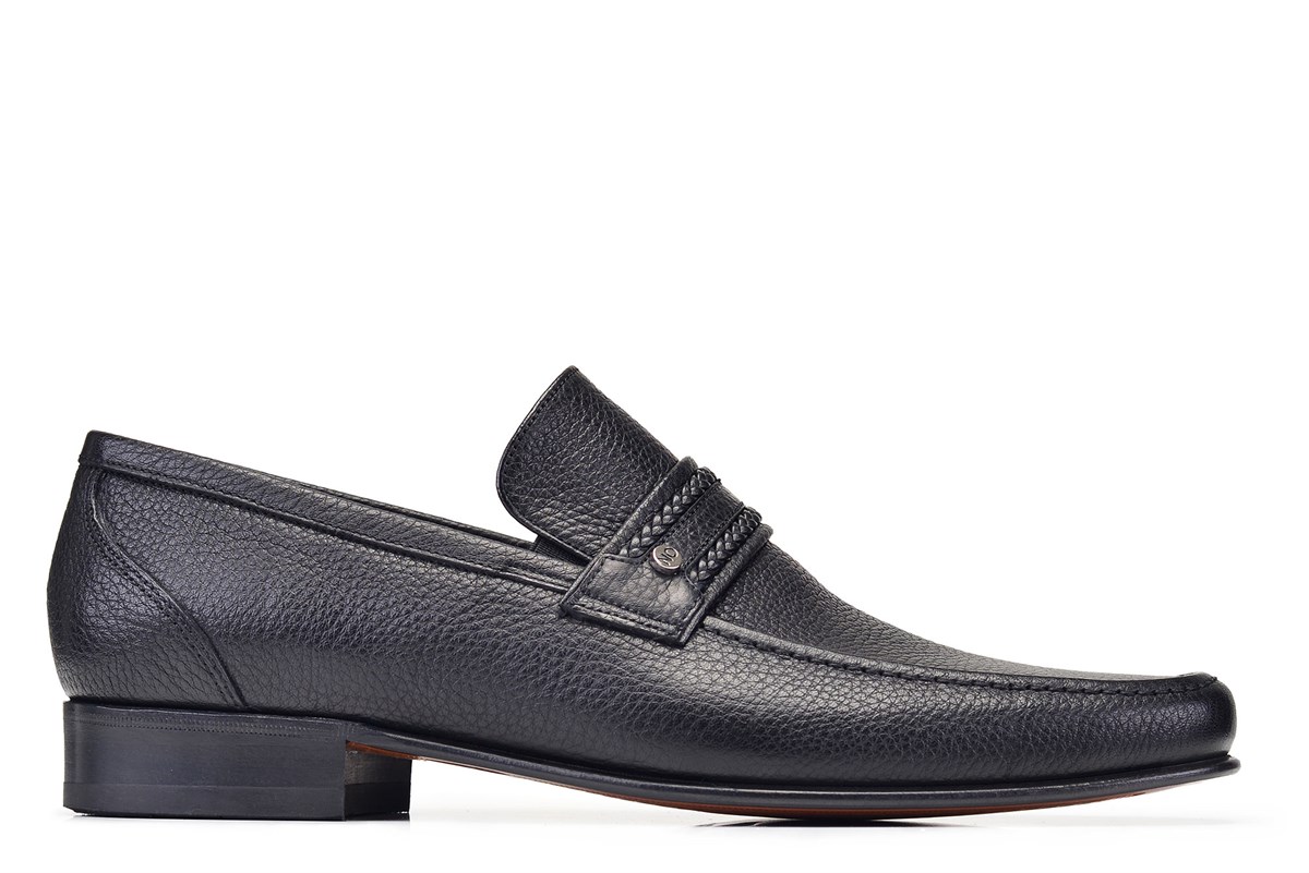 Nevzat Onay Siyah Klasik Loafer Kösele Erkek Ayakkabı -7009-. 2