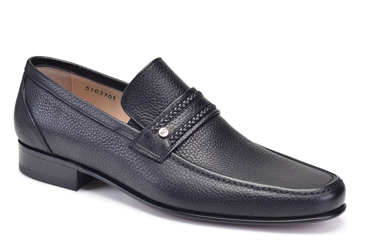 Nevzat Onay Siyah Klasik Loafer Kösele Erkek Ayakkabı -7009-. 3