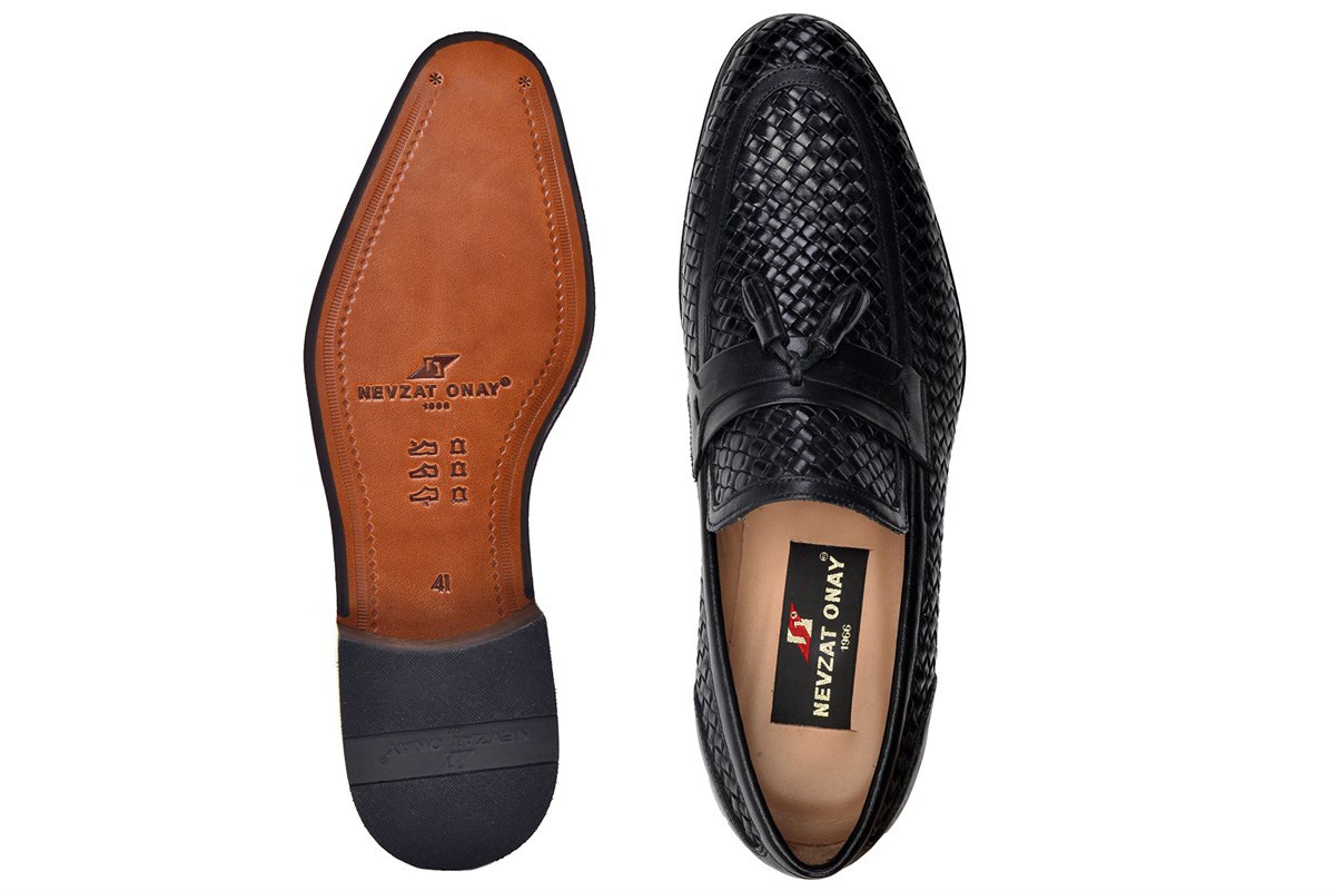 Nevzat Onay Siyah Klasik Loafer Kösele Erkek Ayakkabı -8909-. 4