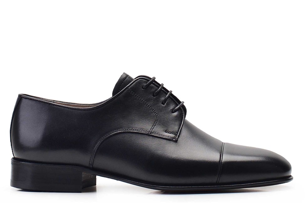 Nevzat Onay Siyah Klasik Bağcıklı Kösele Erkek Ayakkabı -7085-. 1