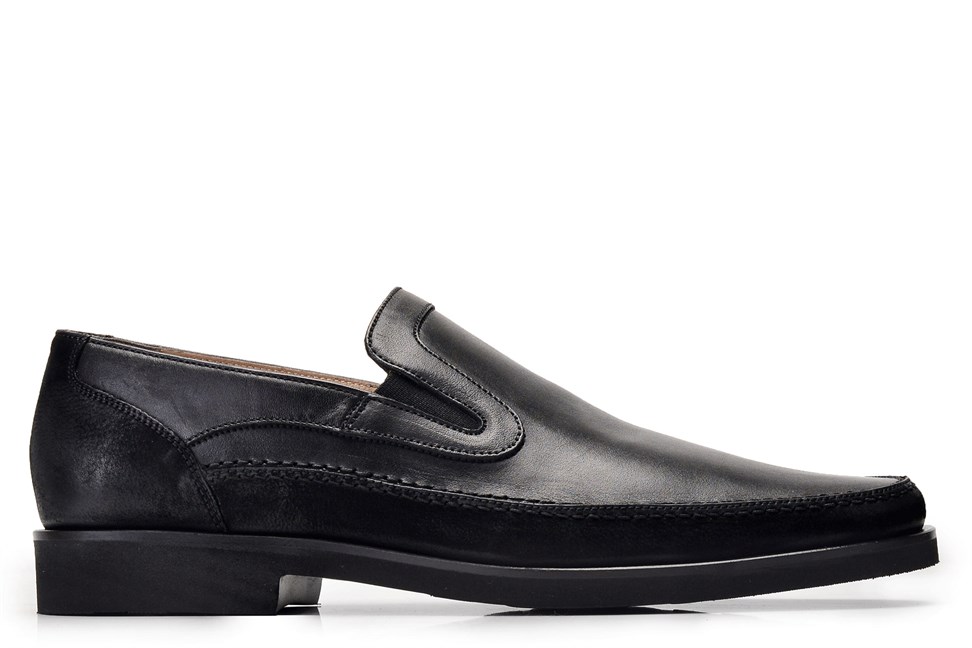 Hakiki Deri Siyah Günlük Loafer Erkek Ayakkabı -8393-