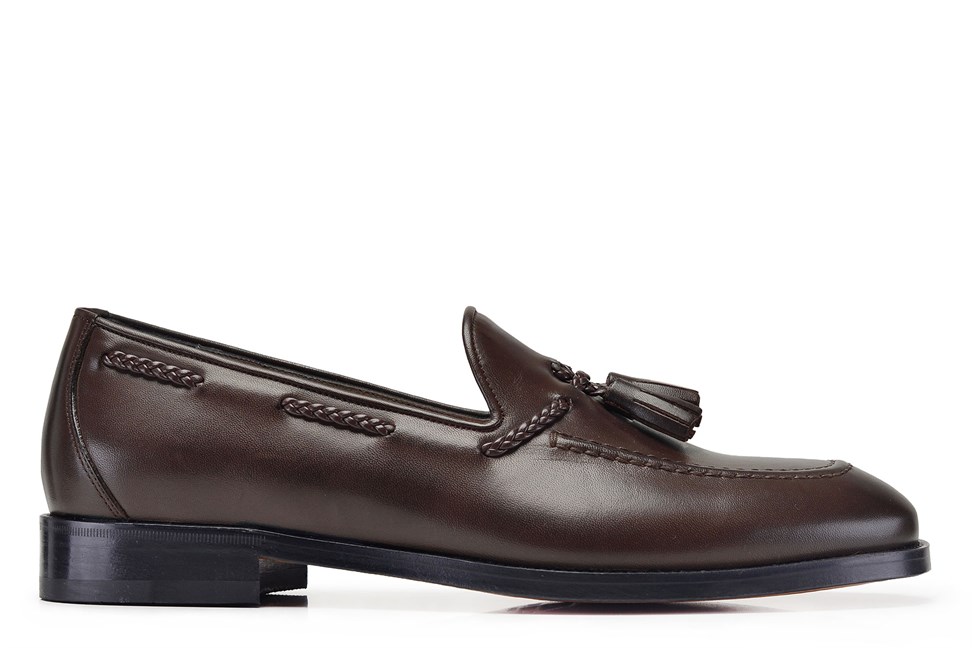 Kahverengi Klasik Loafer Kösele Erkek Ayakkabı -11614-