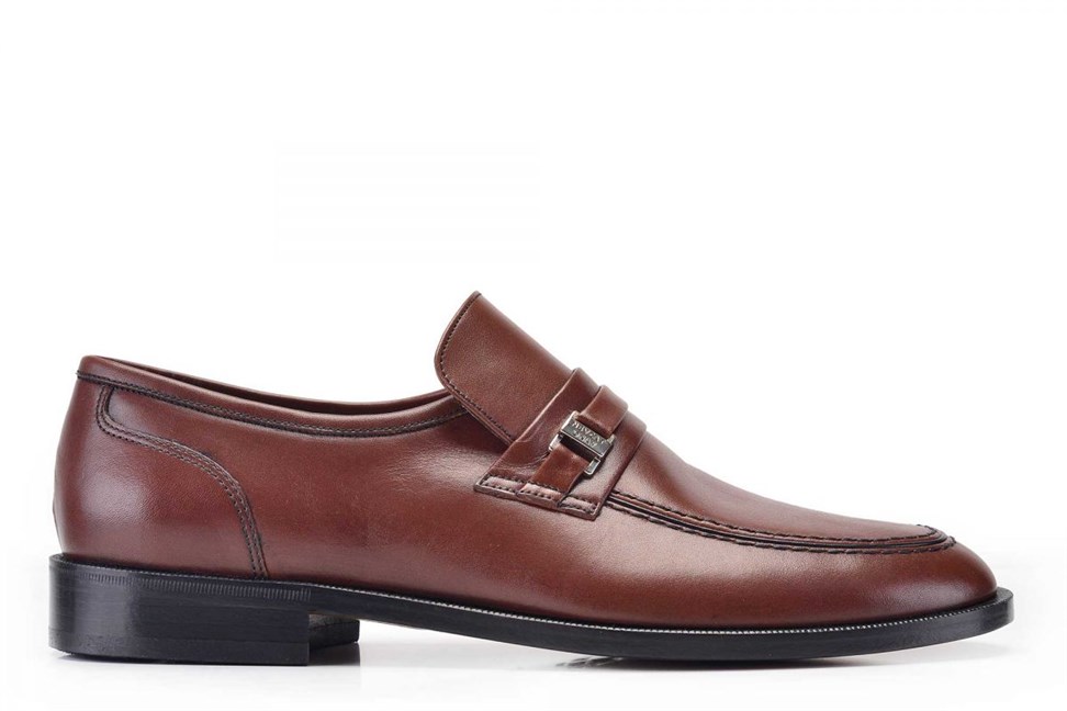 Kahverengi Klasik Loafer Kösele Erkek Ayakkabı -10911-