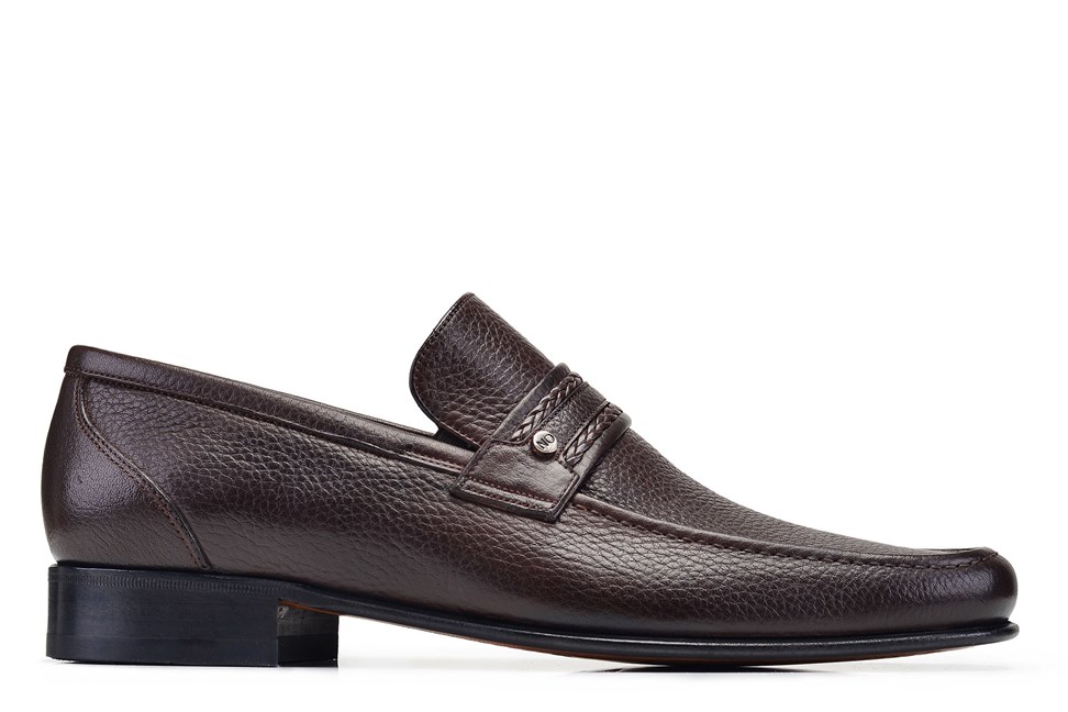 Nevzat Onay Kahverengi Klasik Loafer Kösele Erkek Ayakkabı -7005-. 1