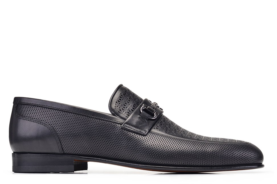 Siyah Klasik Loafer Kösele Erkek Ayakkabı -12279-