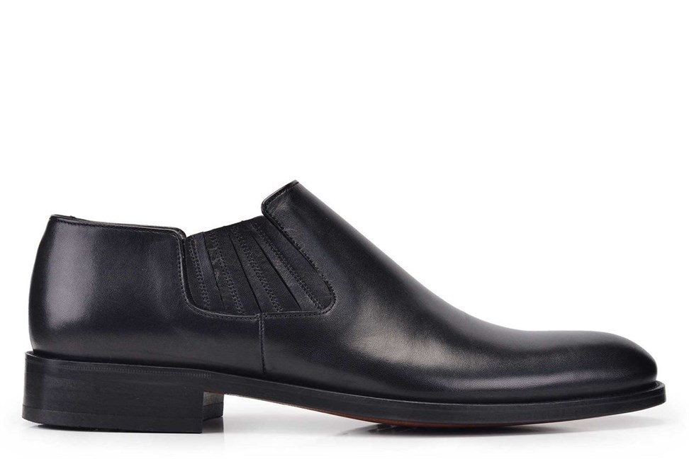 Siyah Klasik Loafer Kösele Erkek Ayakkabı -11359-
