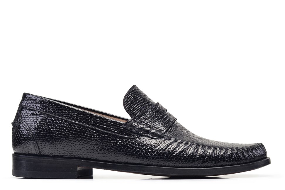 Siyah Klasik Rok Kösele Erkek Ayakkabı -12572-