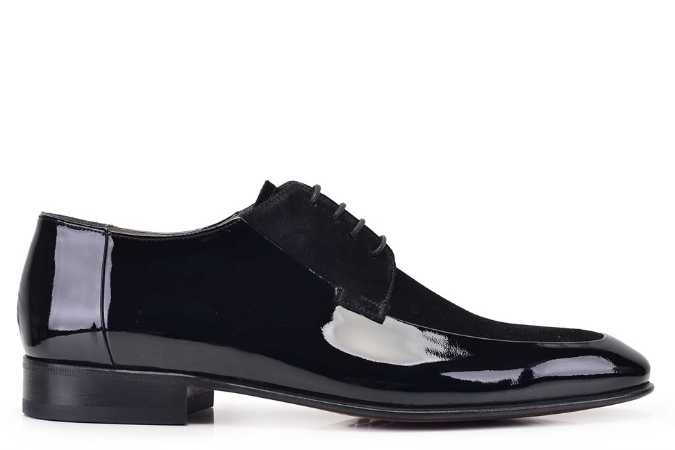 Siyah Rugan Süet Bağcıklı Klasik Erkek Ayakkabı -11615-